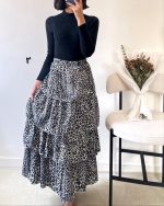 دامن چهارطبقه پلنگی🤤✨ - تصویر 3